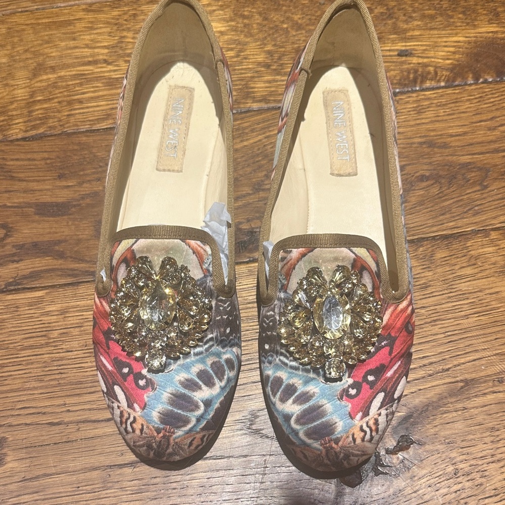 Nine West Jewel-Embellished Multicolor Flats